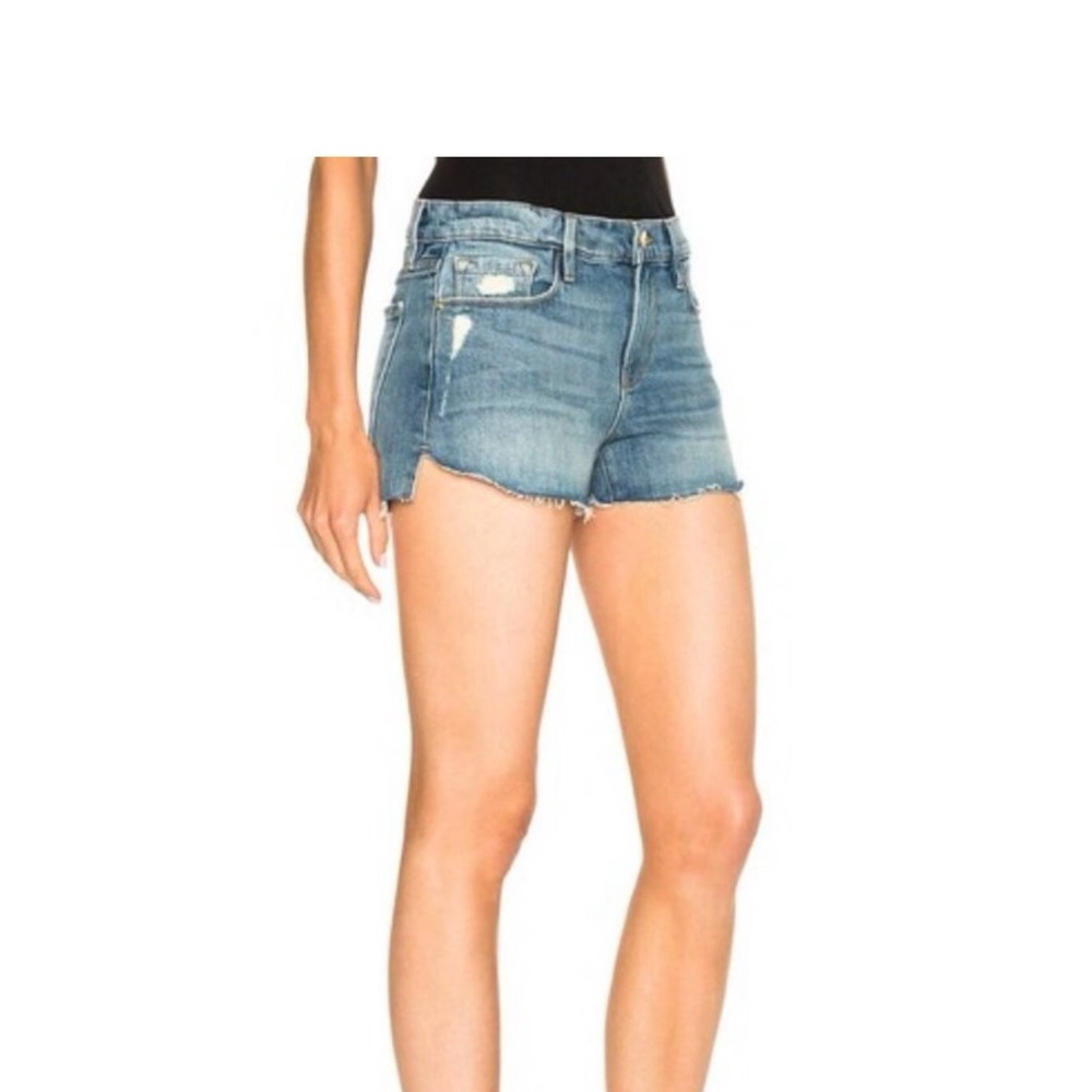 Frame Denim Le Cutoff Shorts Redpath Size 24 Mid Rise Distressed Jean Shorts